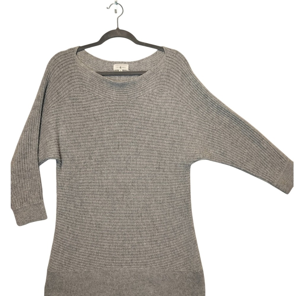 Lou & Grey Gray Ribbed Knit Dolman‎ Sleeve Sweater Women's Size M